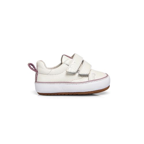 Tênis de Bebê Feminino Couro com Velcro - PEROLA