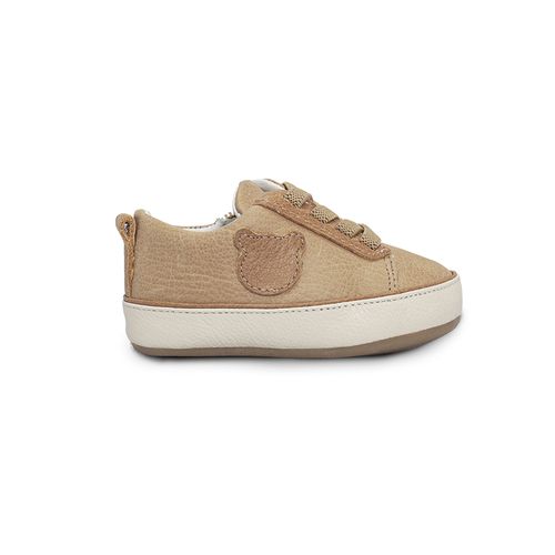 Tênis de Bebê Masculino Couro Ursinho Bimbi - PALHA