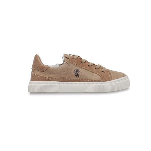Tênis Infantil Masculino Couro Tiras Elásticas - PALHA
