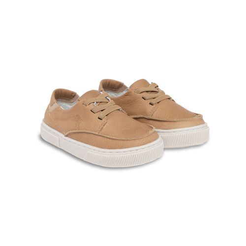 Tênis Toddler Masculino Couro Tiras Elásticas - PALHA