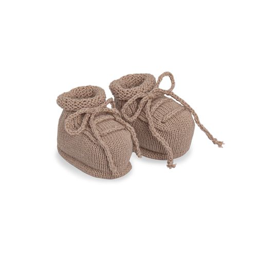 Botinha de Tricot Bebê Unissex Crochet - BEGE