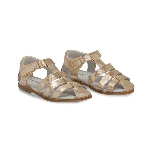 Sandália Infantil Feminina Couro Gladiadora - DOURADO