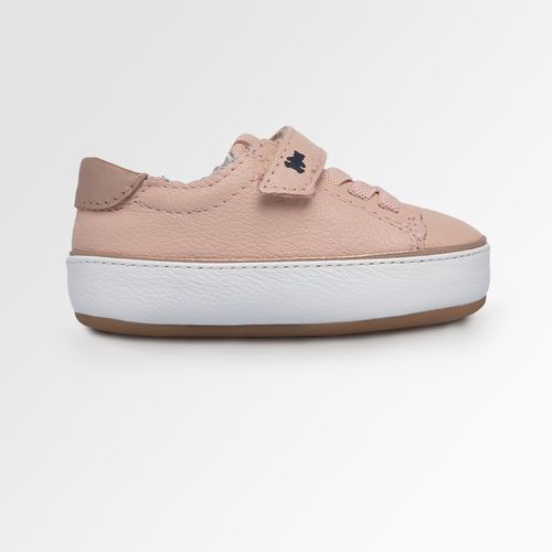 Tênis de Bebê Feminino Couro Recorte com Babadinhos - ROSA