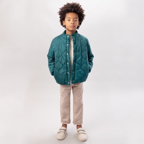 Casaco Infantil Masculino Matelado Ondas - VERDE
