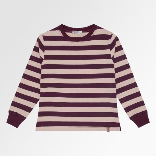 Camiseta Infantil Masculina Manga Longa Listrada - BORDO