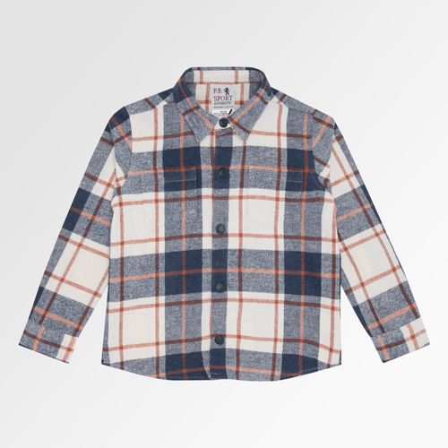 Casaco Infantil Masculino Xadrez Dublin com Bolsos - AZUL MARINHO
