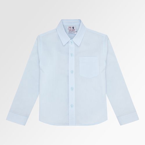 Camisa Infantil Masculina Manga Longa Ravel Fio 60 com Bolso - AZUL BEBE