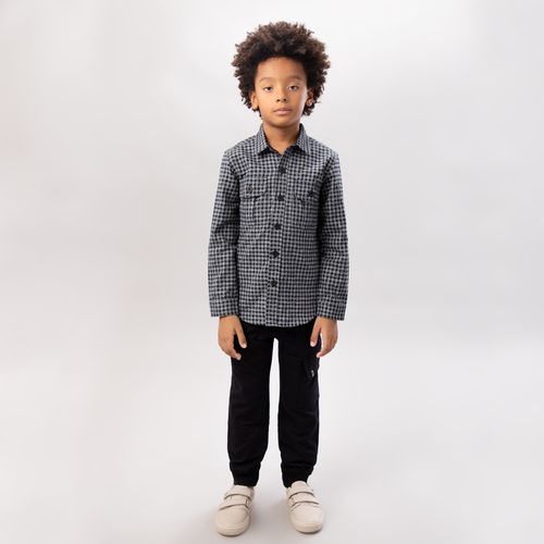 Calça Infantil Masculina Moletom com Bolso - PRETO