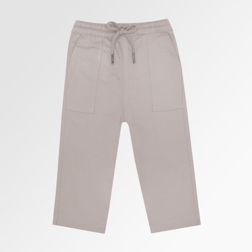 Calça de Bebê Masculina Sarja com Bolsos Sobrepostos - KAKI