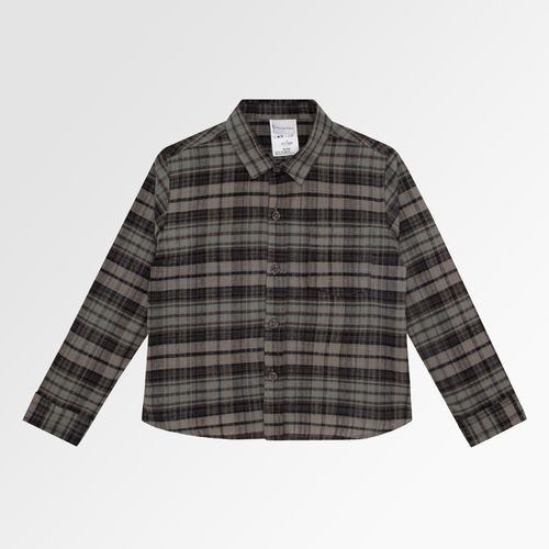 Camisa Infantil Masculina Manga Longa Xadrez - VERDE