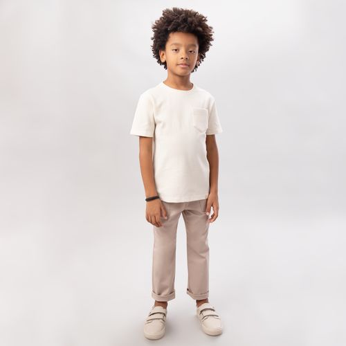 Camiseta Infantil Masculina Manga Curta Big Island - BEGE