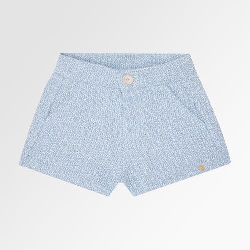 Shorts de Bebê Feminino Tweed com Bolso - AZUL BEBE
