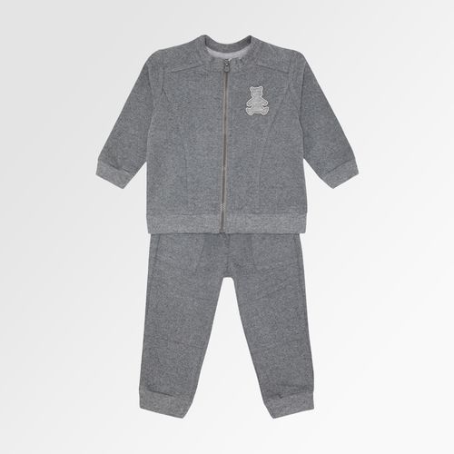 Conjunto de Bebê Masculino Soft Blend com Recortes - CINZA MESCLA