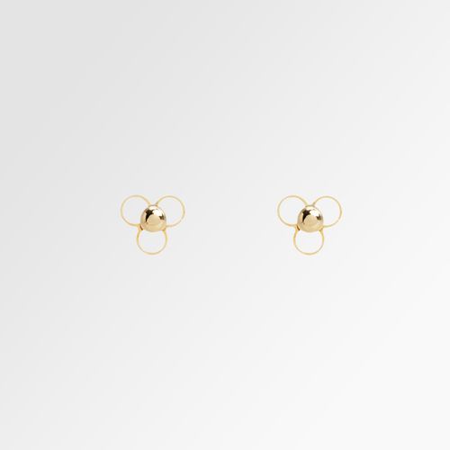 Brinco de Bebê Feminino 3 Argolas com Bola Ouro 18k - UNICO