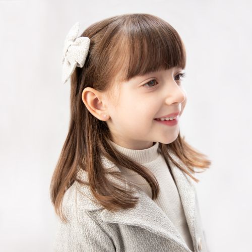 Brinco de Bebê Feminino Solitário Ouro 18k - TRANSPARENTE
