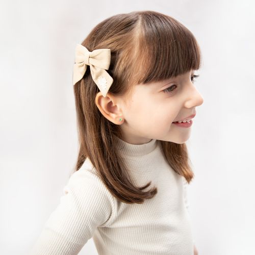 Brinco Infantil Feminino Estilo Carré 3x3mm Esmeralda 25 Pontos Ouro 18k - VERDE ESMERALDA
