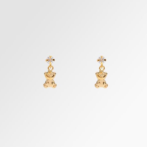 Brinco de Bebê Feminino Pingente Ursinho Bimbi Ouro 18k - UNICO