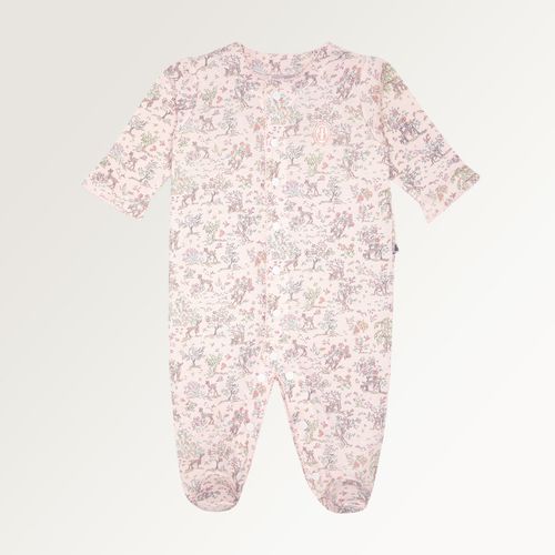 Macacão de Bebê Feminino Longo Algodão Egípcio Liberty Fabrics Floresta - ROSA BEBE