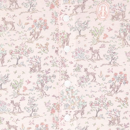 Macacão de Bebê Feminino Longo Algodão Egípcio Liberty Fabrics Floresta - ROSA BEBE