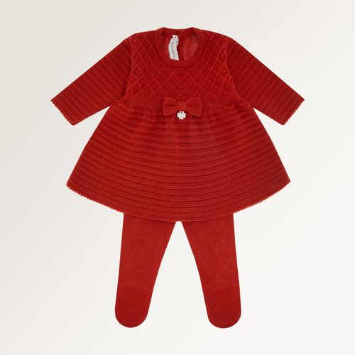 Saída de Maternidade Feminina Tricot Losango com Laço - BRICK