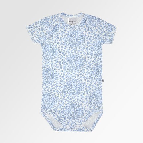 Body de Bebê Feminino Manga Curta Algodão Egípcio Liberty Fabrics Daisy - AZUL