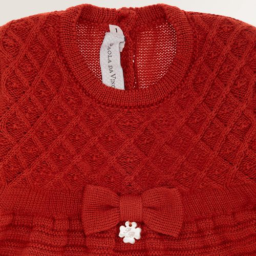 Saída de Maternidade Feminina Tricot Losango com Laço - BRICK