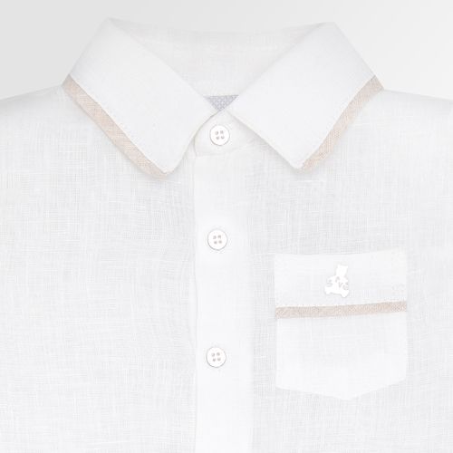 Romper de Bebê Masculino Puro Linho - KAKI