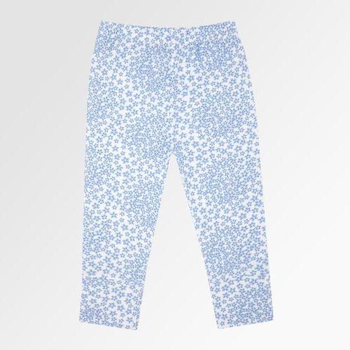 Calçudo de Bebê Feminino Algodão Egípcio com Pé Reversível Liberty Fabrics Daisy - AZUL