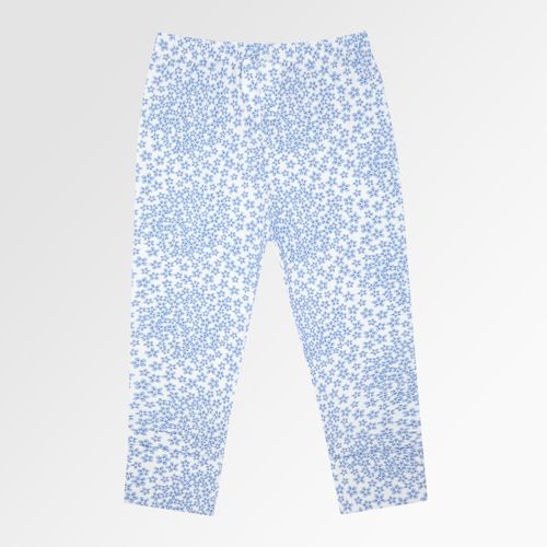 Calçudo de Bebê Feminino Algodão Egípcio com Pé Reversível Liberty Fabrics Daisy - AZUL