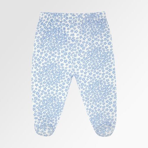 Calçudo de Bebê Feminino Algodão Egípcio com Pé Liberty Fabrics Daisy - AZUL BEBE