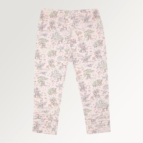 Calçudo de Bebê Feminino Algodão Egípcio com Pé Reversível Liberty Fabrics Floresta - ROSA