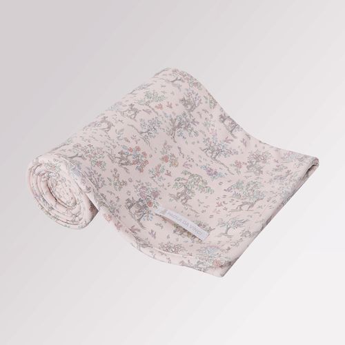 Manta de Bebê Feminina Suedine Algodão Egípcio Liberty Fabrics Floresta - ROSA BEBE