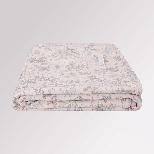 Manta de Bebê Feminina Suedine Algodão Egípcio Liberty Fabrics Floresta - ROSA BEBE