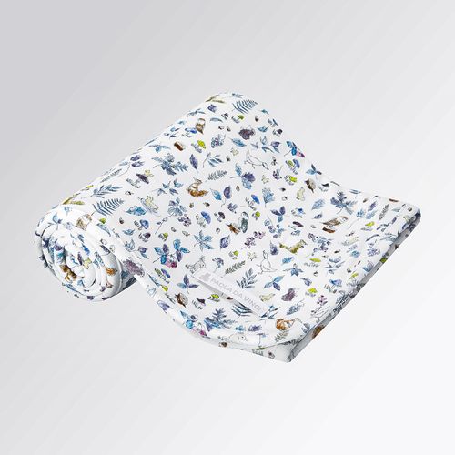 Manta de Bebê Feminina Suedine Algodão Egípcio Liberty Fabrics Jardim - BRANCO