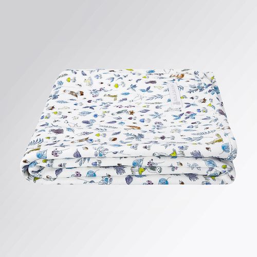 Manta de Bebê Feminina Suedine Algodão Egípcio Liberty Fabrics Jardim - BRANCO