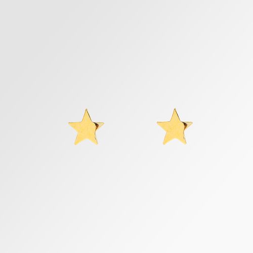 Brinco de Bebê Feminino Estrela Vazada 4mm Ouro 18k - UNICO