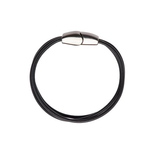 Pulseira de Bebê Masculina Couro Italianinha - PRETO