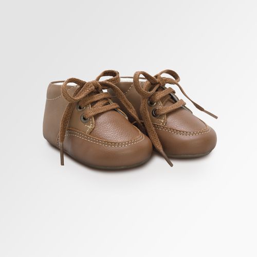 Bota de Bebê Masculina Couro Bicolor - CARAMELO