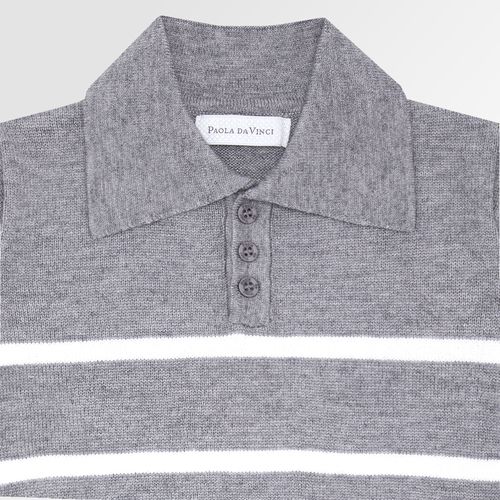 Blusa Tricot de Bebê Masculina Manga Longa Listrada - GRAFITTE/OFF