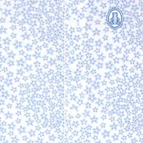Macacão de Bebê Feminino Longo Algodão Egípcio Liberty Fabrics Daisy - BRANCO