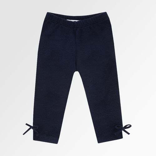 Legging de Bebê Feminina Tricot com Laço - AZUL PROFUNDO