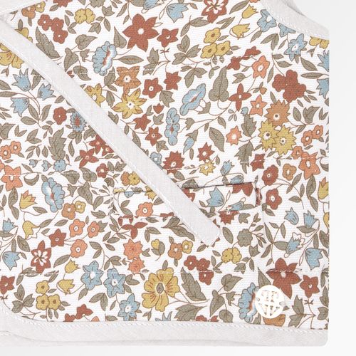 Colete de Bebê Feminino Fustão Matelado Estampa Flowers - OFF WHITE