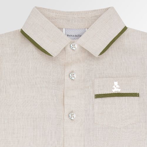 Romper de Bebê Masculino Puro Linho - VERDE