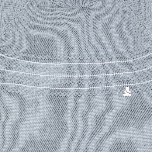 Saída de Maternidade Masculina Completa Tricot com Body - AZUL CLARO