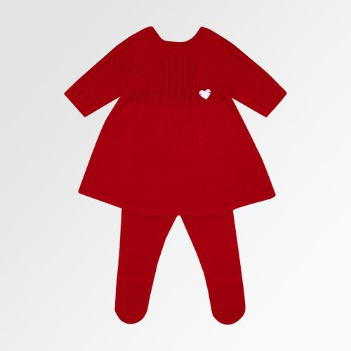Saída de Maternidade Feminina com Manta Tricot Vestido Trança Finas - BRICK VESUVIO