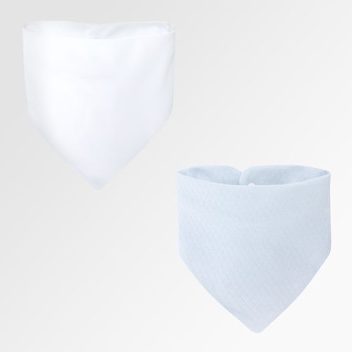Conjunto de Babador Bandana Cores - 2 Unidades - AZUL/BCO