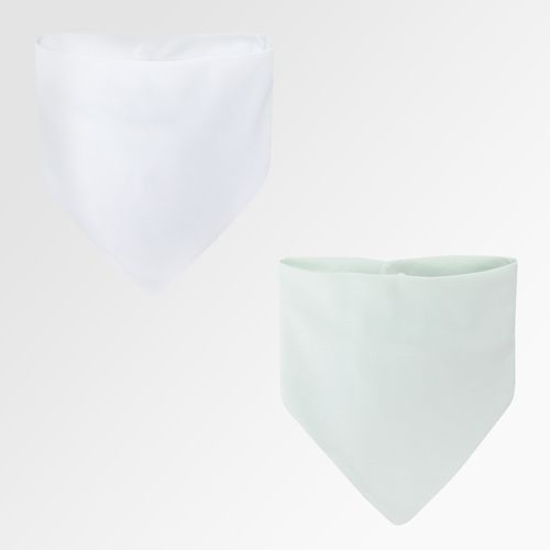 Conjunto de Babador Bandana Cores - 2 Unidades - VERDE/BCO