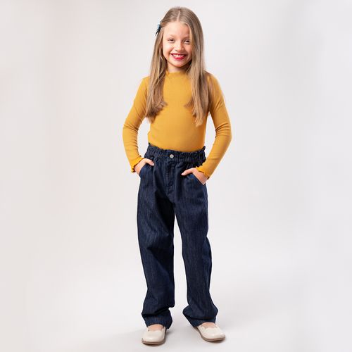 Calça Jeans Infantil Feminina Clochard - AZUL MARINHO