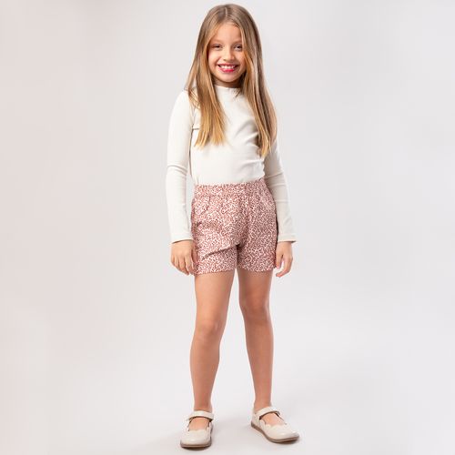 Blusa Infantil Feminina Manga Longa Malha com Gola Alta - CRU