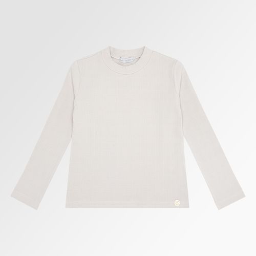 Blusa Infantil Feminina Manga Longa Malha com Gola Alta - CRU